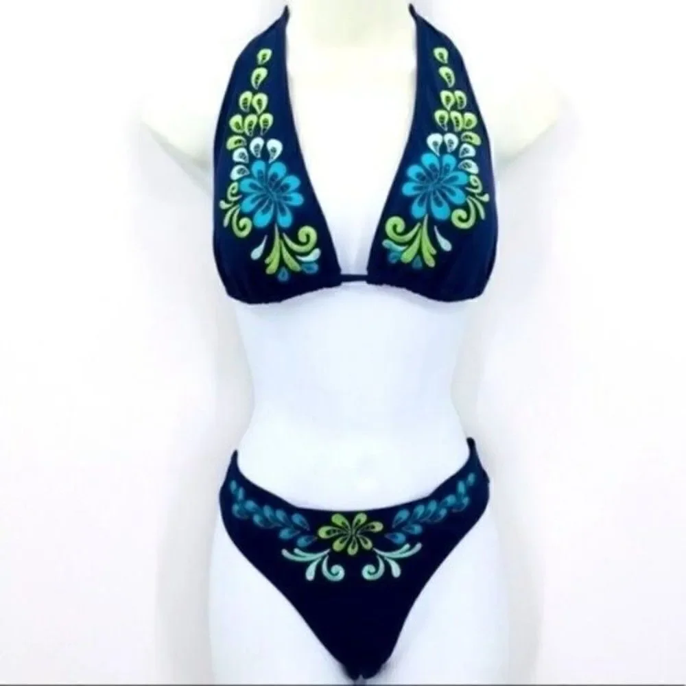 Laundry Ibiza bikini embroider M halter BoxA